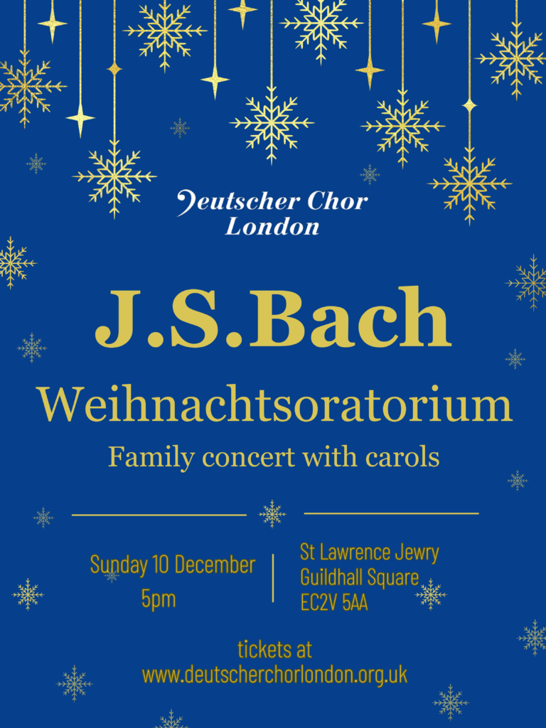 Poster for the DCL Christmas Concert: Bach's Christmas Oratorio on 10th December